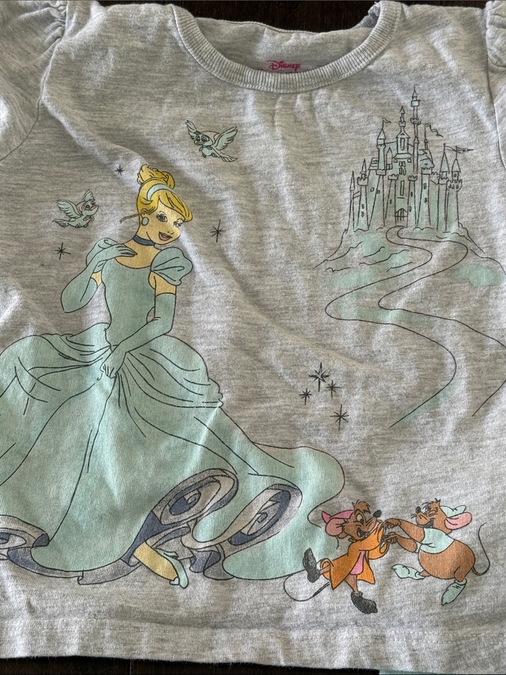 Disney Princess Cinderella Tee - Mint, Yellow & Heather Gray